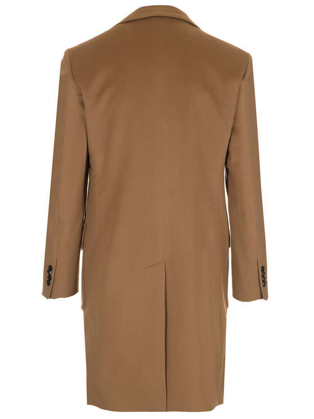 Al Duca D'Aosta Camel Double-Breasted Coat Coats - Beige | 58db33d94a2d1a232c5082777c5717b2d270e796