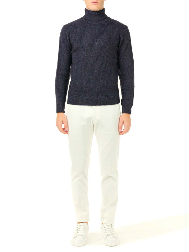 Al Duca D'Aosta Blue Mélange Turtleneck Knitwear - Blu | 8cb71d4ed7e67012daaa9a374c507045f7d2cb43