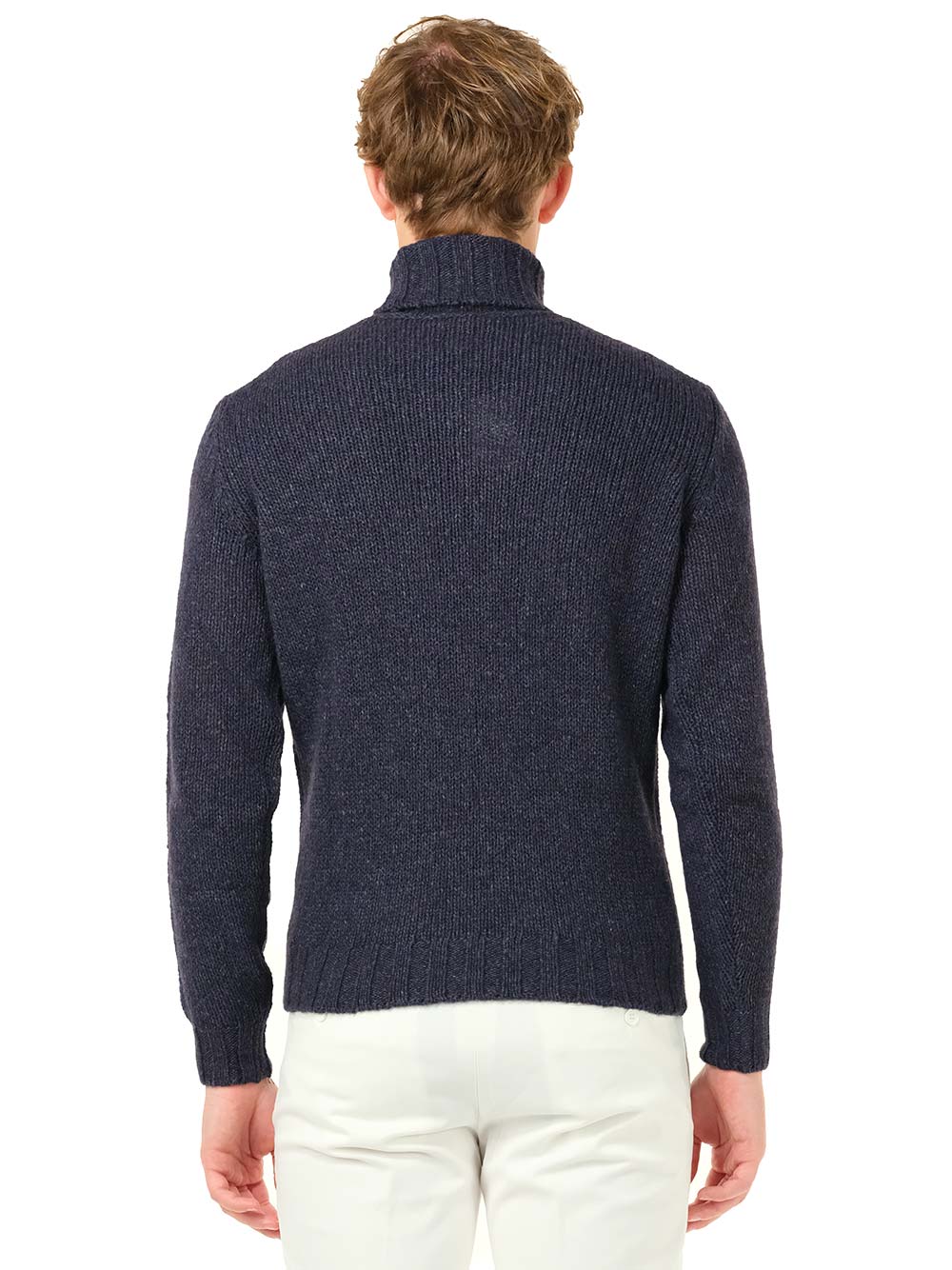 Al Duca D'Aosta Blue Mélange Turtleneck Knitwear - Blu | 952a8adfd49733f38265e56802f339c071ce08cf