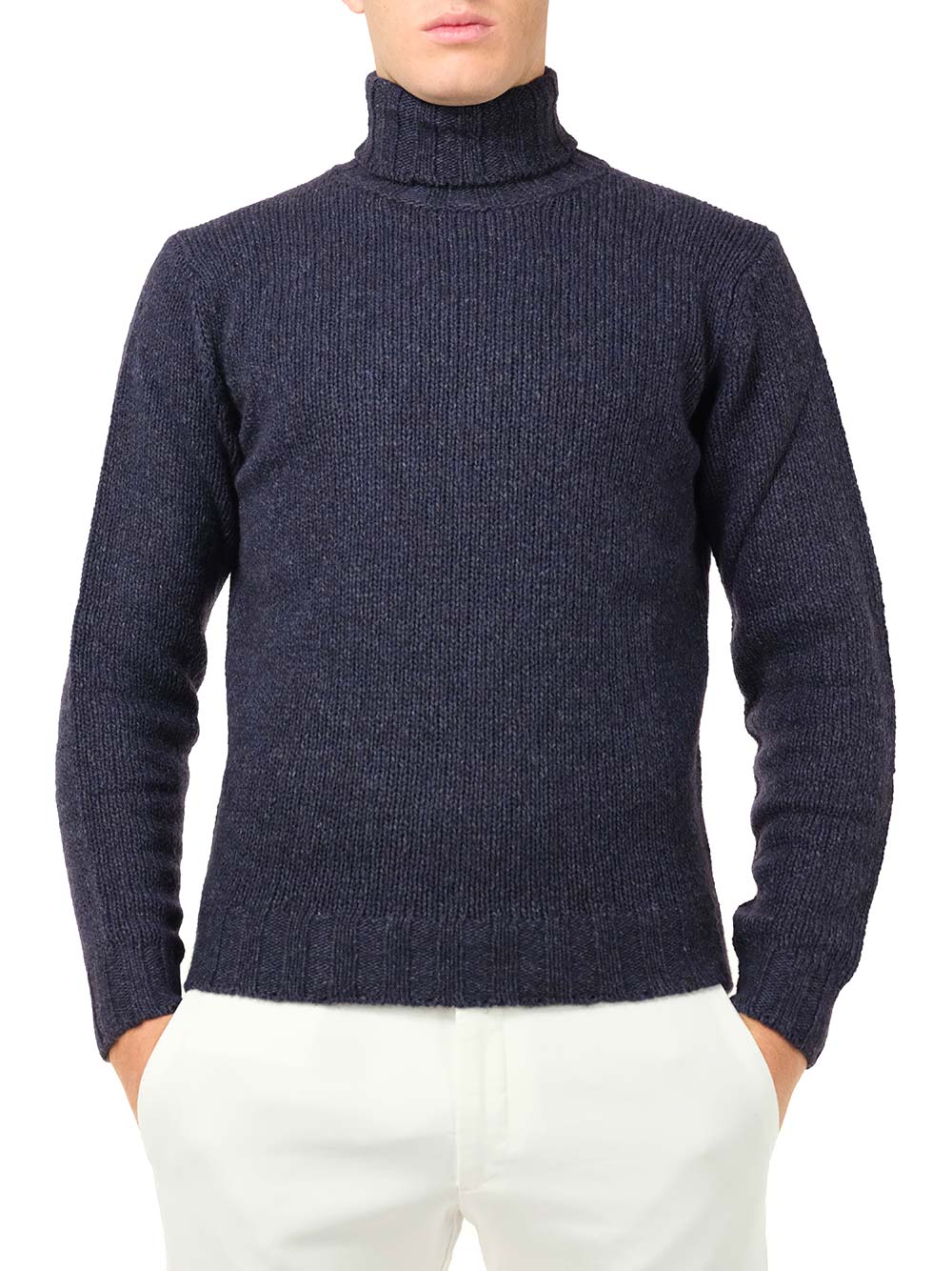 Al Duca D'Aosta Blue Mélange Turtleneck Knitwear - Blu | 3357b8bd6d54878469e794c6c9eeb8589a3e8c2c