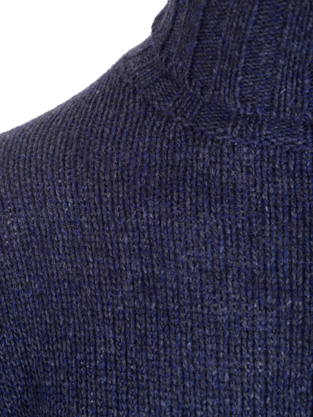 Al Duca D'Aosta Blue Mélange Turtleneck Knitwear - Blu | 8825123d34f0b4442aa7c971a2779b295fc8e606