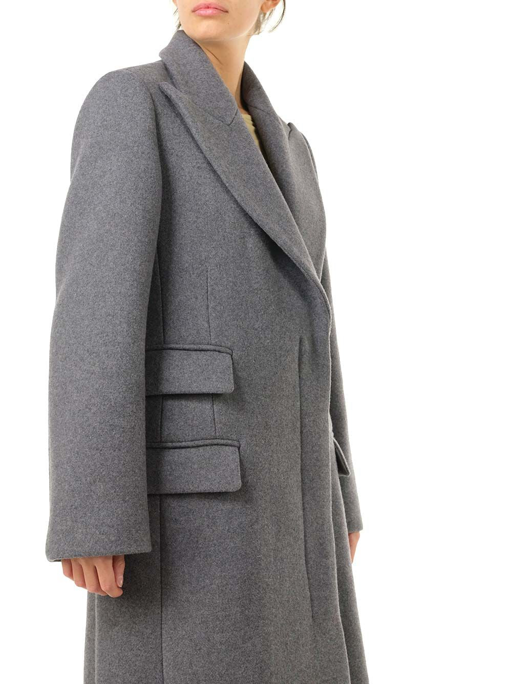 Loewe Wool And Cashmere Long Coat Coats - Grey | e2047ecbb97c61f24b5fc9eeedf72aa0826279c9