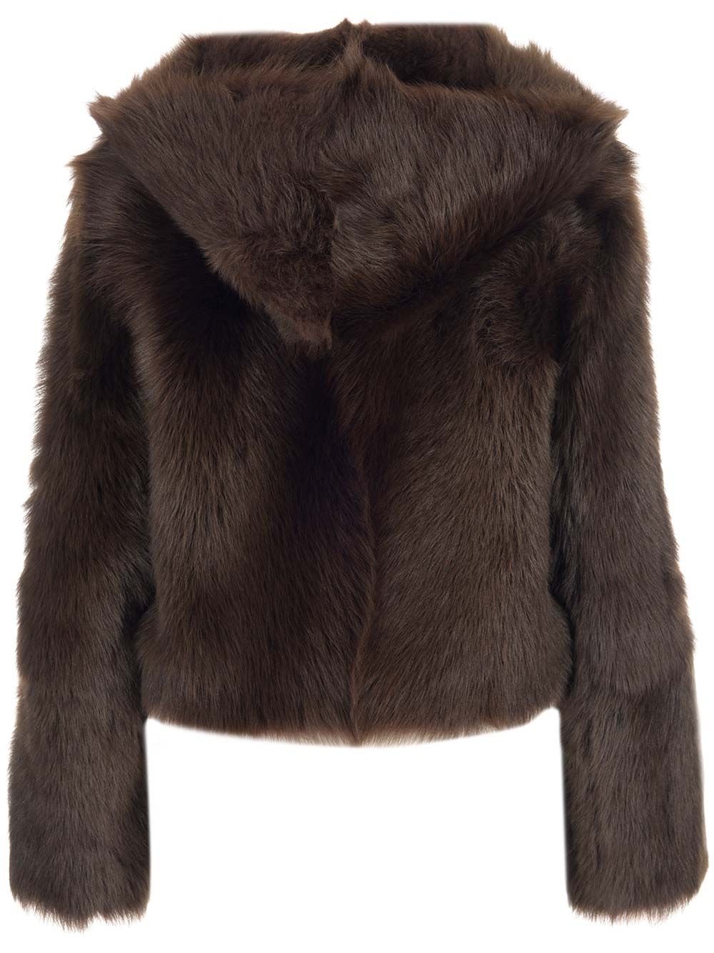 Loewe Shearling Hooded Jacket Coats - Marrone | 7d90560878f1273dcba1f5da6006eb0cc19d8c0d