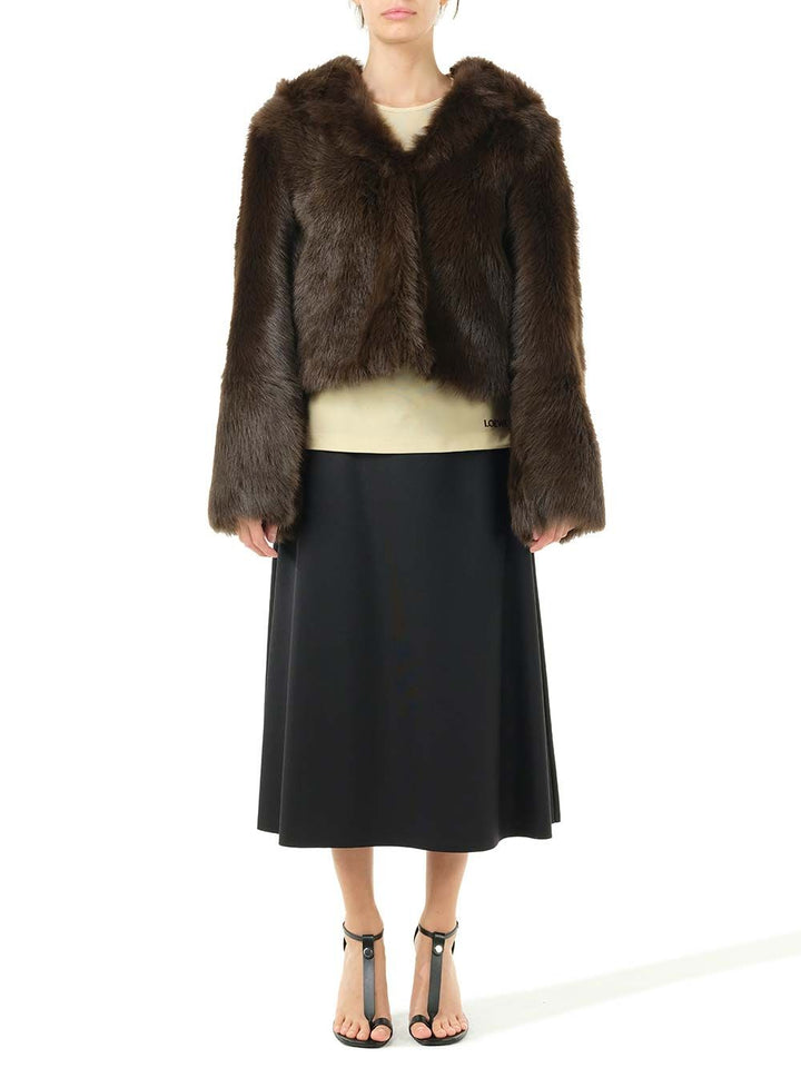 Loewe Shearling Hooded Jacket Coats - Marrone | f970eba4461752953917f4654b9f344fd198b993