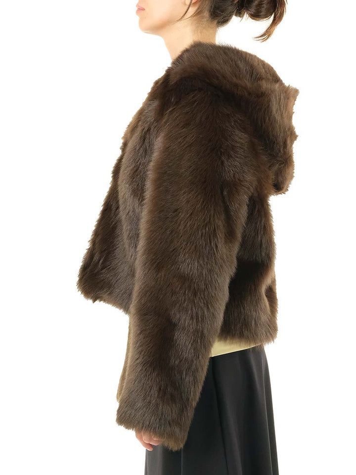 Loewe Shearling Hooded Jacket Coats - Marrone | ee32d62be2e0dfaac0520c3a896d96f3a686624d