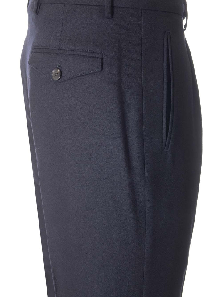 Etro In Stretch Wool Trousers - Blu | 3981ea15d2ea3c4402728373fa1fde4e74e88ebd