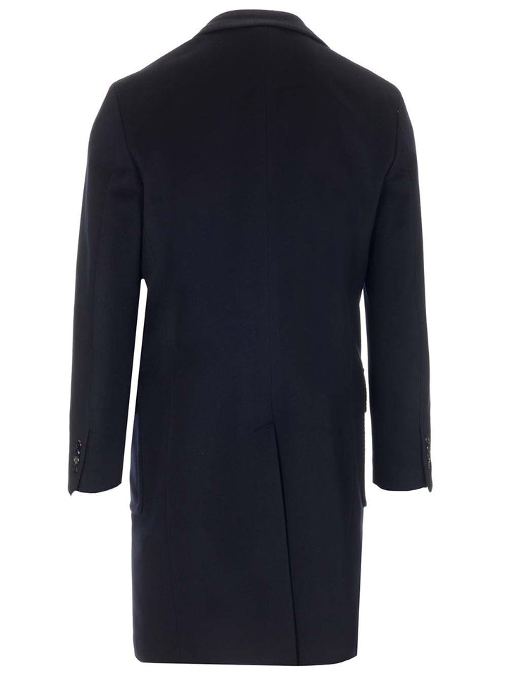 Al Duca D'Aosta Navy Blue Double-Breasted Coat Coats - Blu | f13f437d11323b68d5ace388a7b453509858e35f