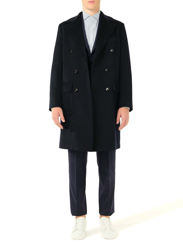 Al Duca D'Aosta Navy Blue Double-Breasted Coat Coats - Blu | e03537513784293e3f3d00cb8d5a746ee4cfc3e2