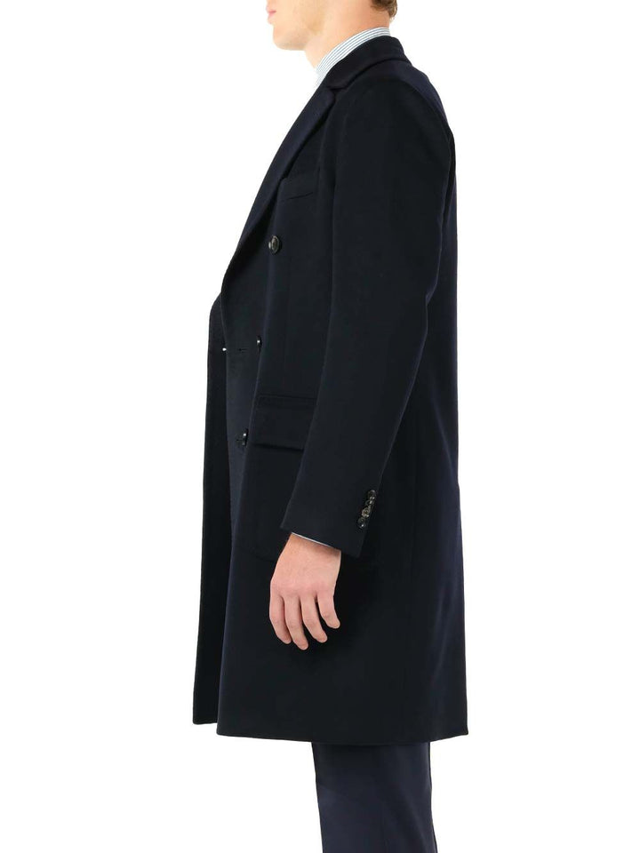 Al Duca D'Aosta Navy Blue Double-Breasted Coat Coats - Blu | f00b297fef9f82fa58ac4797d7e7a704ae21d04f
