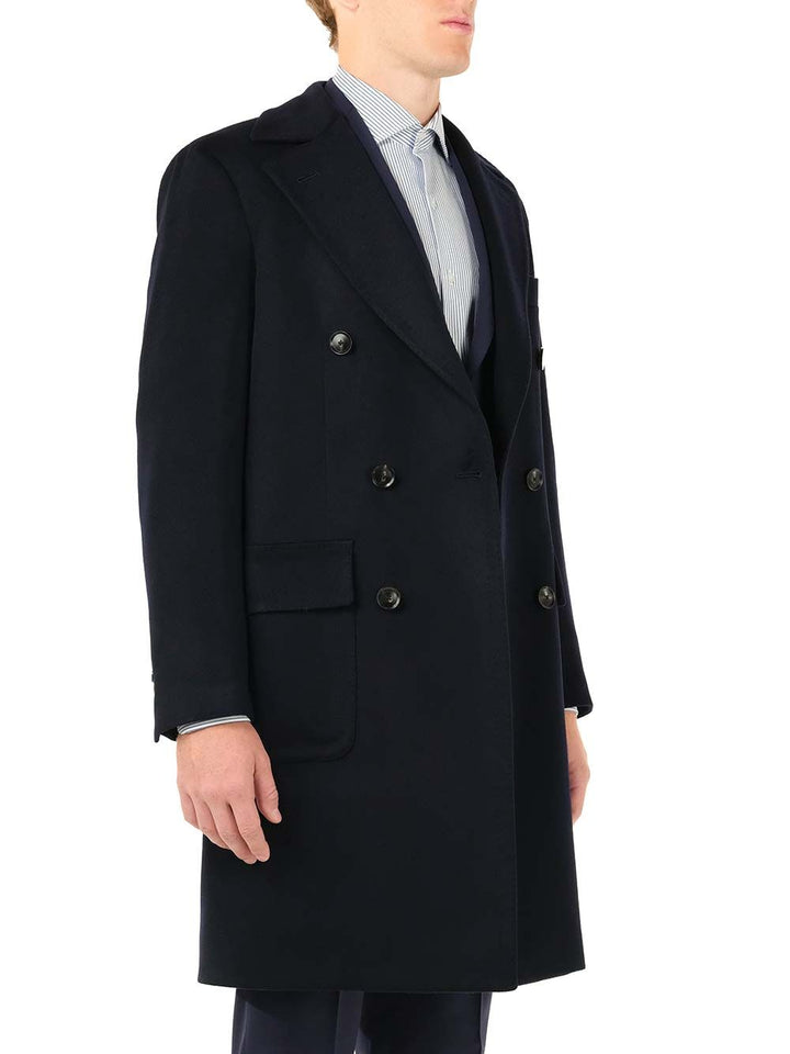 Al Duca D'Aosta Navy Blue Double-Breasted Coat Coats - Blu | 238ad28cc3b9255d83e02e7e0a5c7bdcc362894b