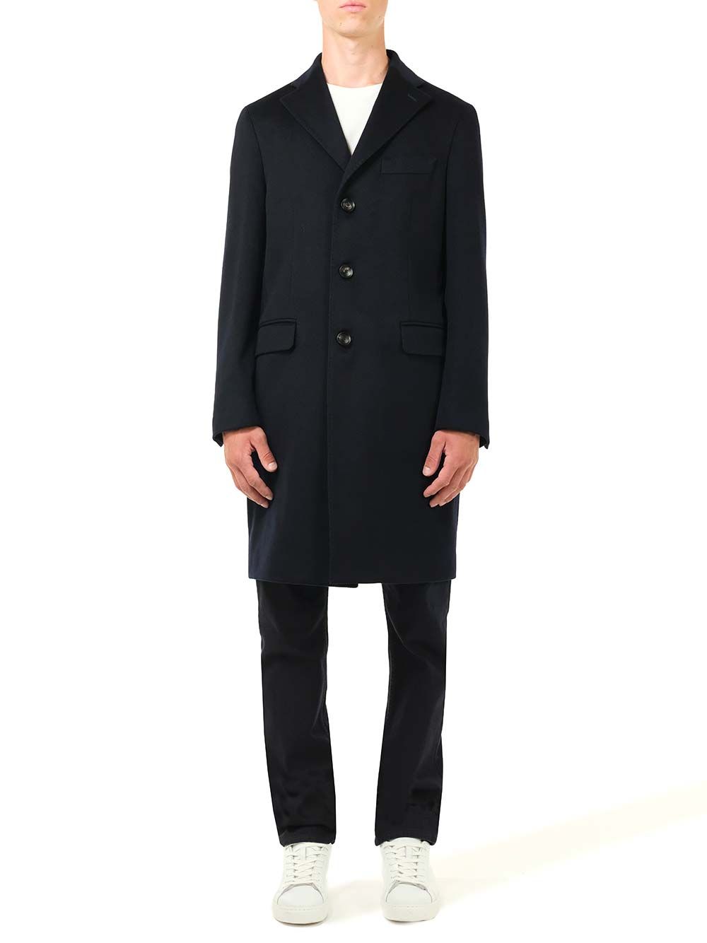 Al Duca D'Aosta Blue Cachemire Coat Coats - Blu | 08b92fb6d995b268e5f117bab59968e5ea9cc2a8