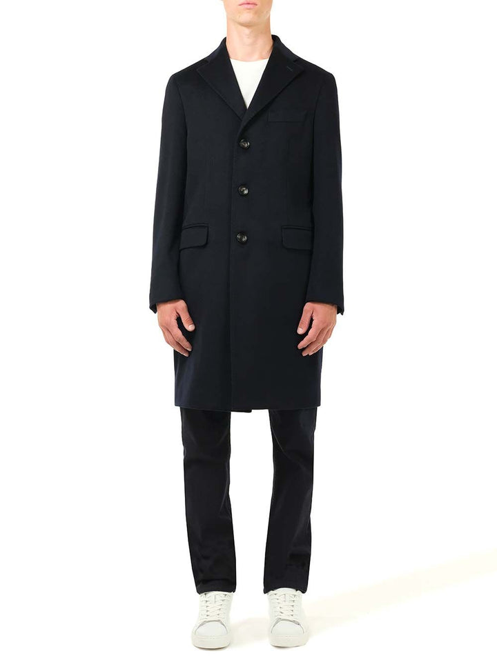 Al Duca D'Aosta Blue Cachemire Coat Coats - Blu | 08b92fb6d995b268e5f117bab59968e5ea9cc2a8