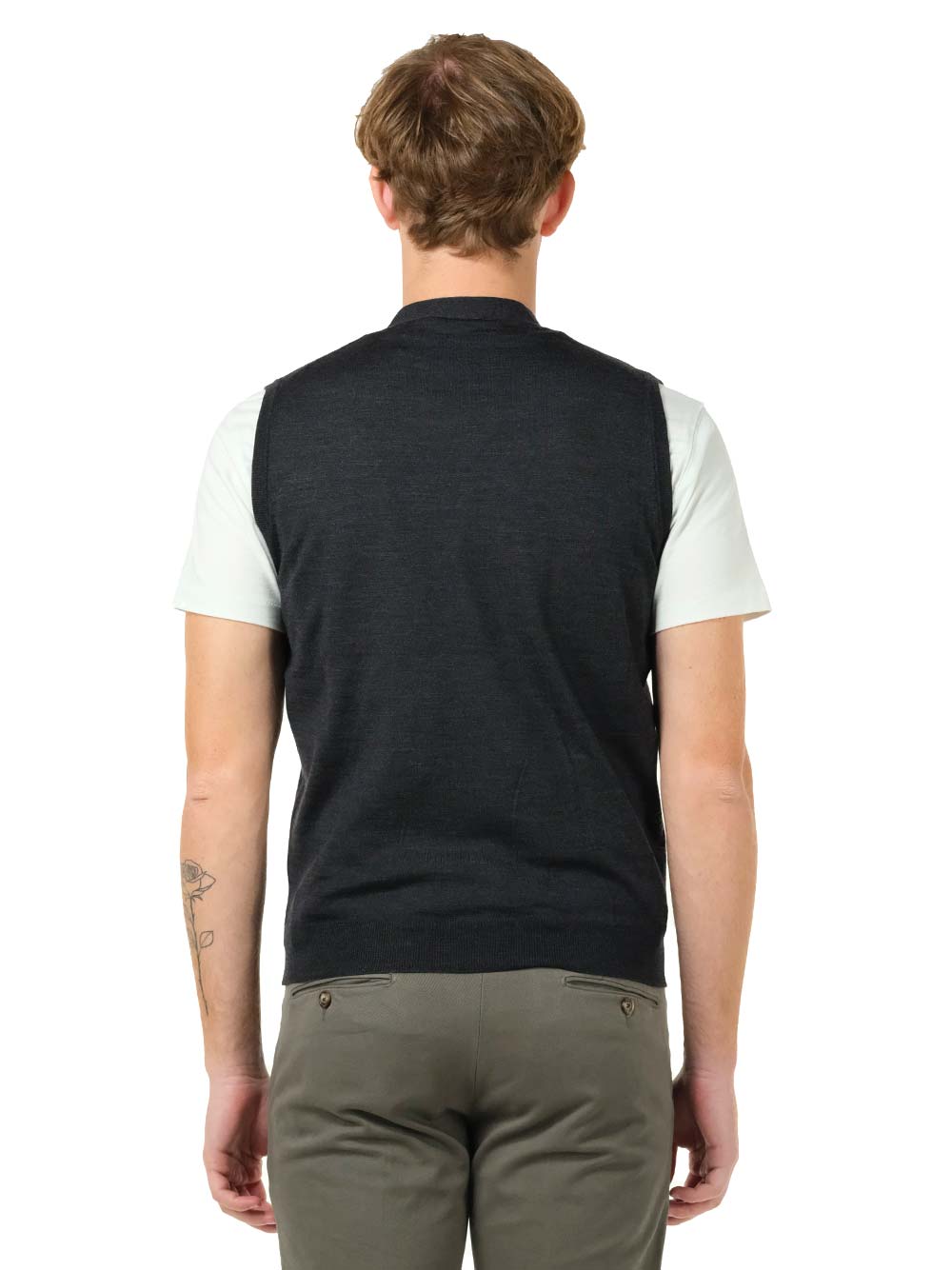 Al Duca D'Aosta Anthracite Wool Vest Knitwear - Grey | 006d5dc71ed1f8642d0ee85353c62b00a7fdb705