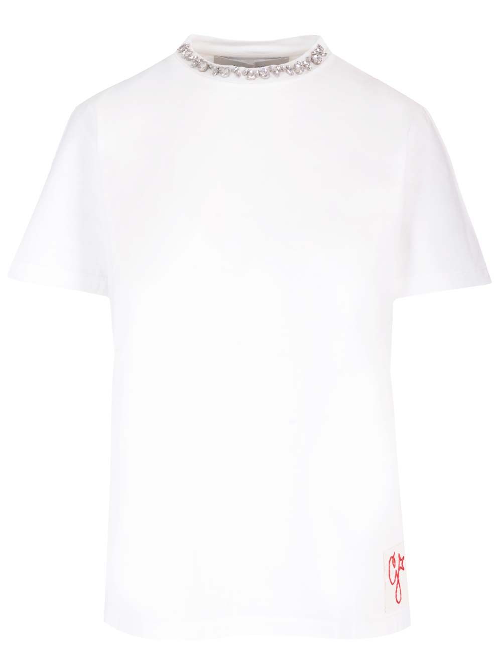 Golden Goose Deluxe Brand Crystals Embellished T-Shirt - Bianco | 5b84f00a55c92e9aeeedb6674c2ef18e3d57b976