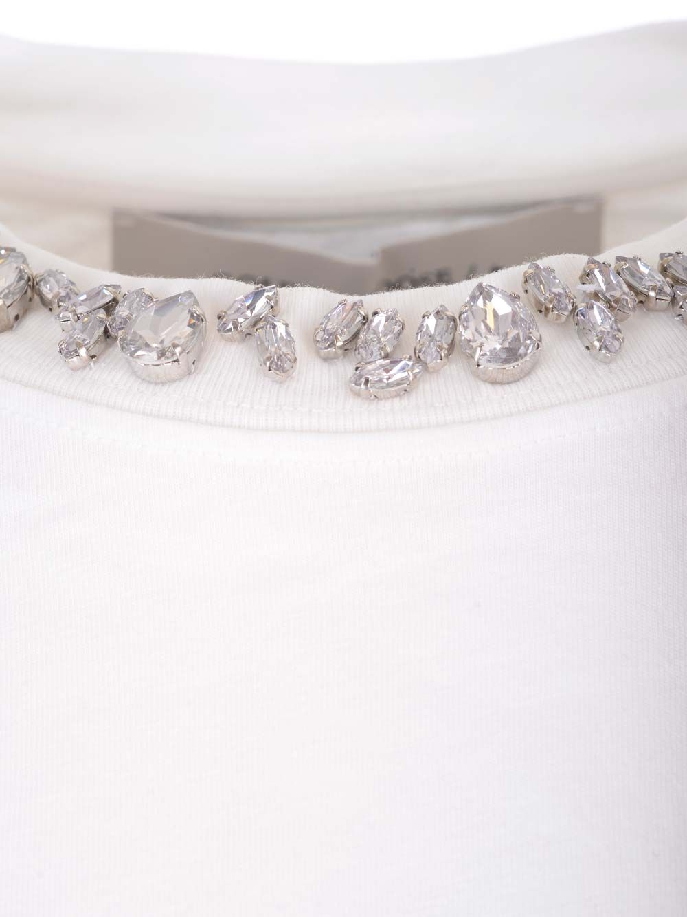 Golden Goose Deluxe Brand Crystals Embellished T-Shirt - Bianco | 8d370861a68fcdb067617860105877dc16c9c2b8