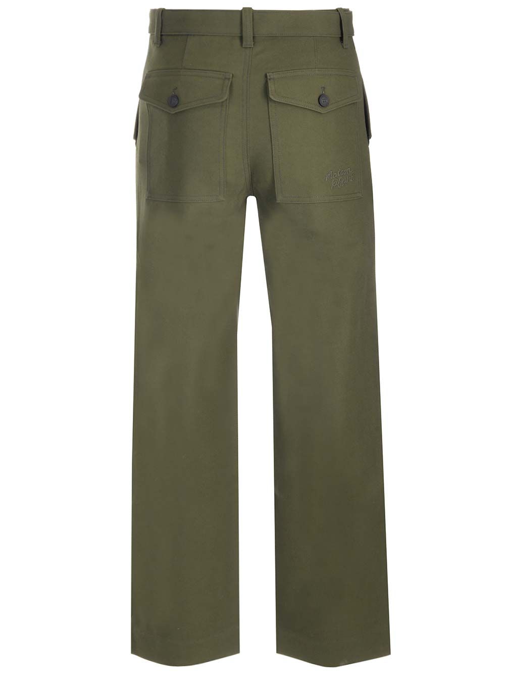 Maison KitsunÉ Cotton Twill Trousers - Verde | 471b13b4b1777825fea50110378dca6f18010c02