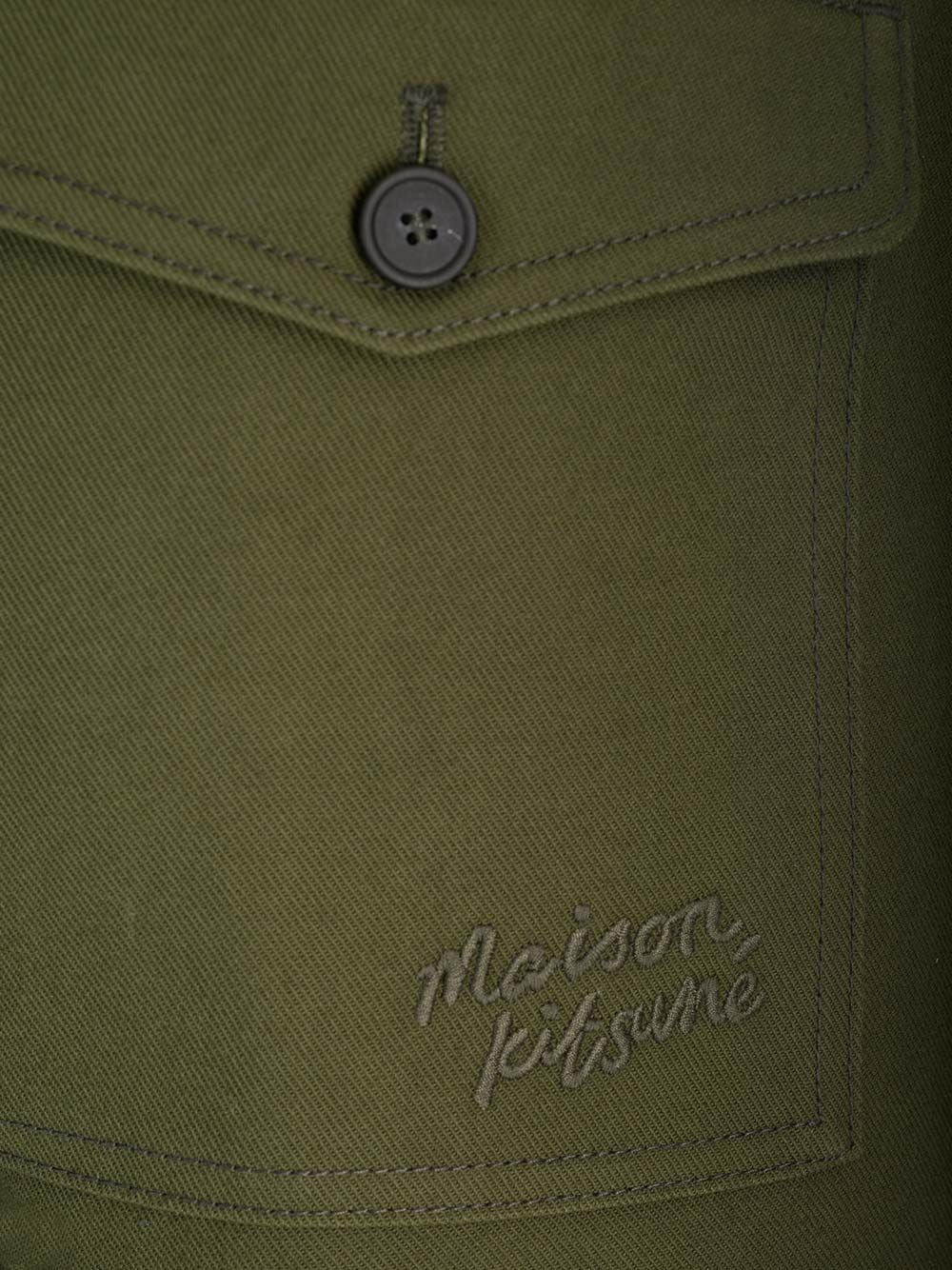Maison KitsunÉ Cotton Twill Trousers - Verde | 14754db07fa77c6e85fed7dc175e50c4c836a4d8