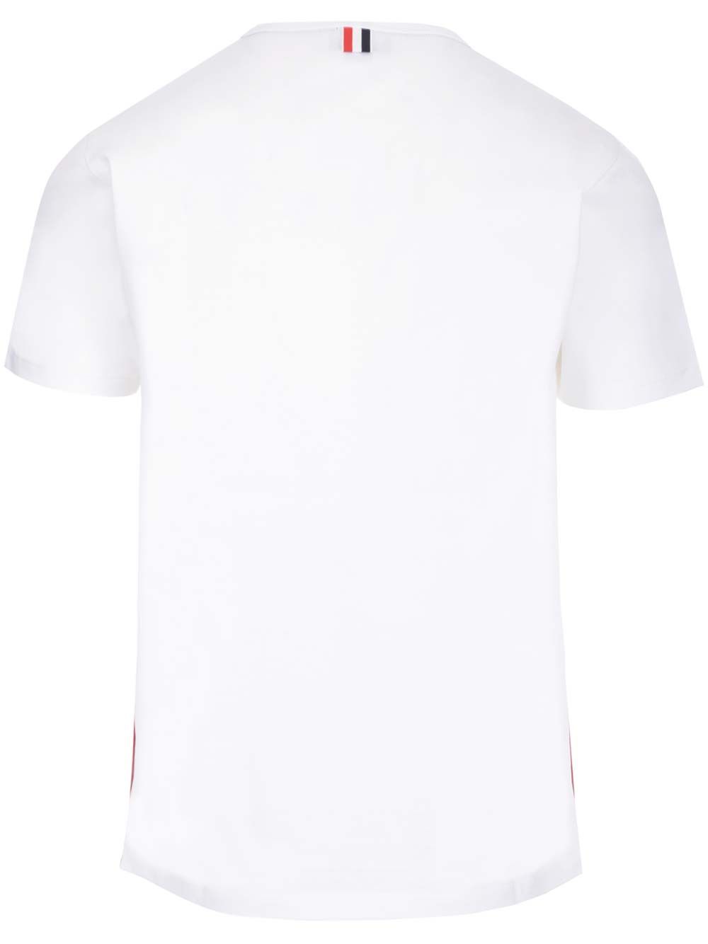 Thom Browne Rwb Stripe T-Shirt - Bianco | 44c9c921e060839c10e20805b3a0b295de40a7fa