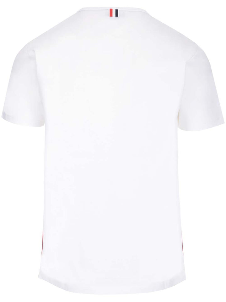 Thom Browne Rwb Stripe T-Shirt - Bianco | 44c9c921e060839c10e20805b3a0b295de40a7fa