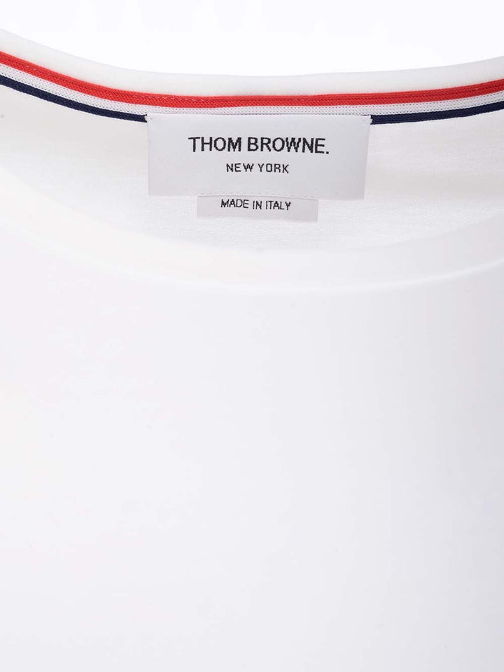 Thom Browne Rwb Stripe T-Shirt - Bianco | 4f728acf7f8943b62afad8c4aada7d19afa6ccc1