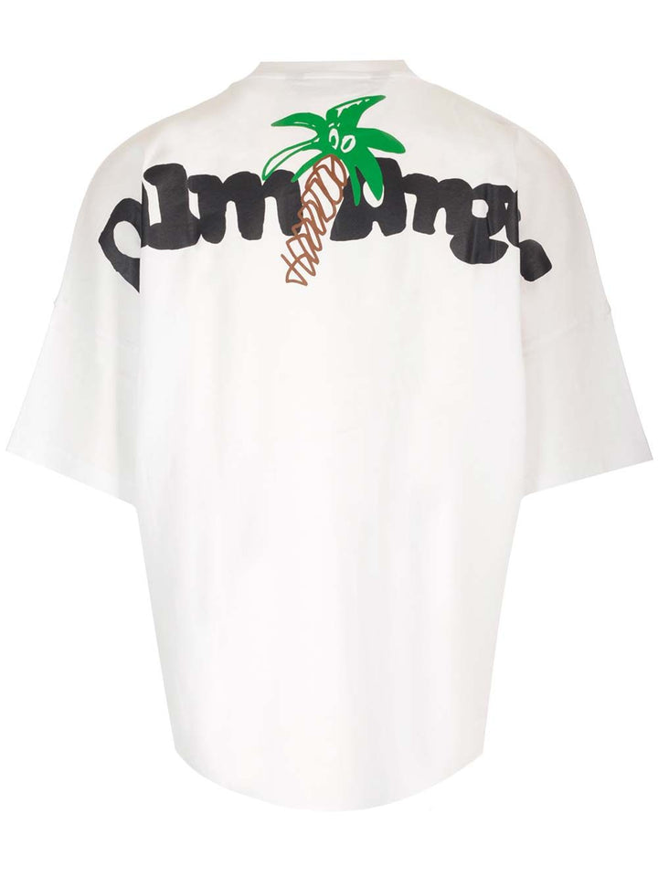 Palm Angels Sketchy Oversized T-Shirt - Bianco | 3c2bcfcc4d598c3e4205c9d3cac3144100622f73