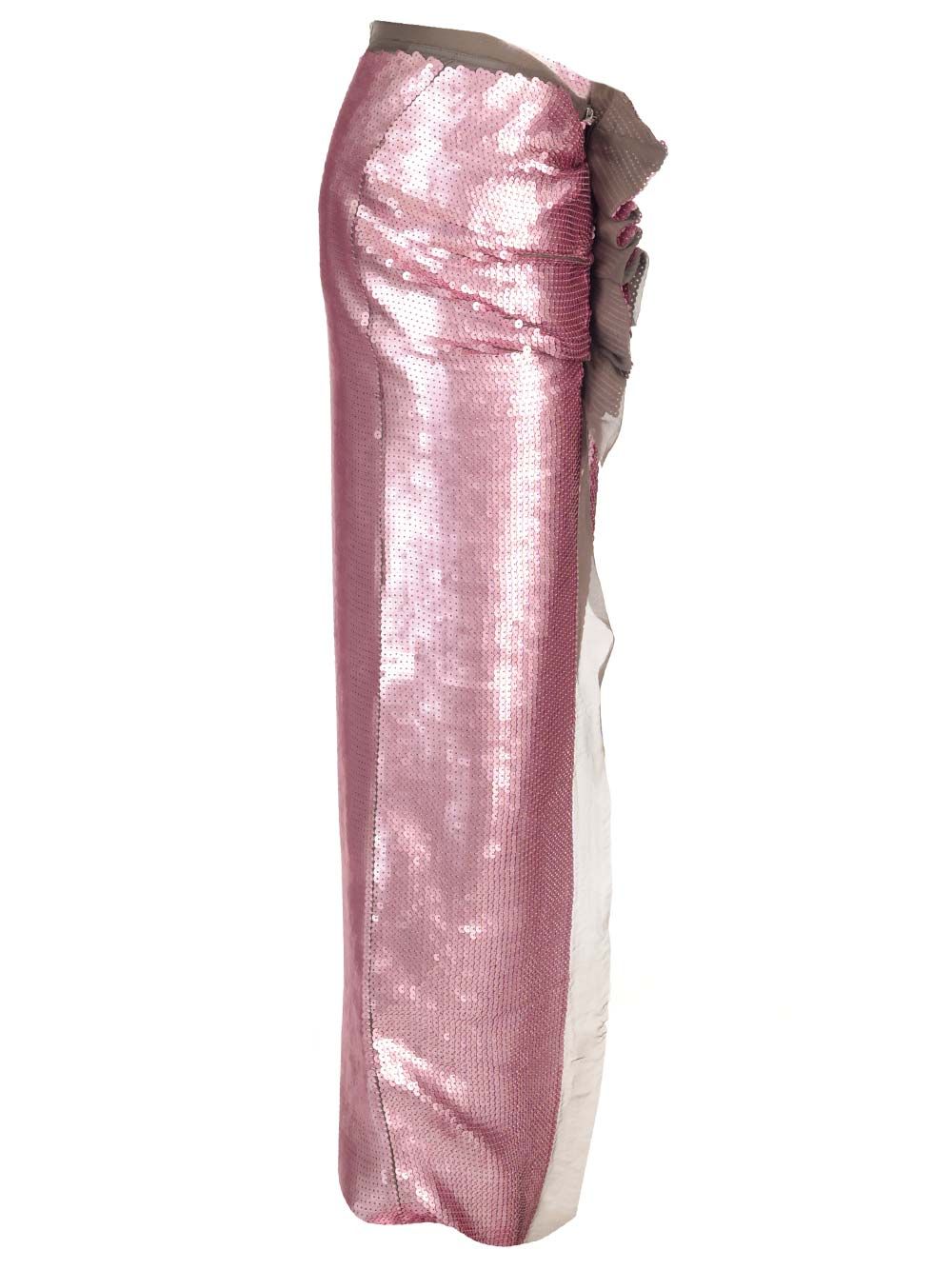 Rick Owens Long Skirt In Silk Chiffon With Sequins Gonne - Rose | 72450b9d35eec126fba9540c296601244b4c4174