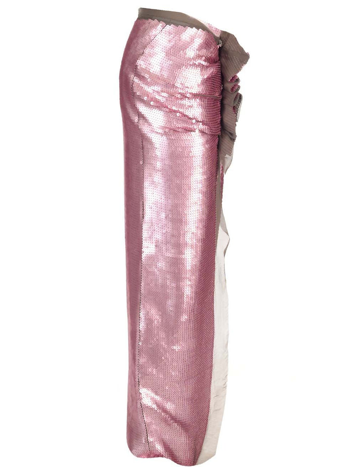 Rick Owens Long Skirt In Silk Chiffon With Sequins Gonne - Rose | 72450b9d35eec126fba9540c296601244b4c4174