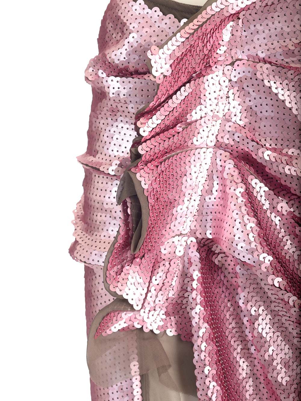 Rick Owens Long Skirt In Silk Chiffon With Sequins Gonne - Rose | fd4bfa7a482c14e493328aa8073af10c7312d59f