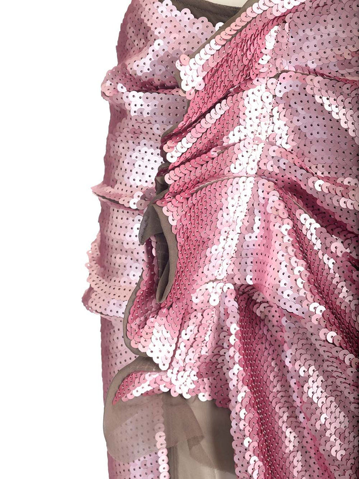 Rick Owens Long Skirt In Silk Chiffon With Sequins Gonne - Rose | fd4bfa7a482c14e493328aa8073af10c7312d59f