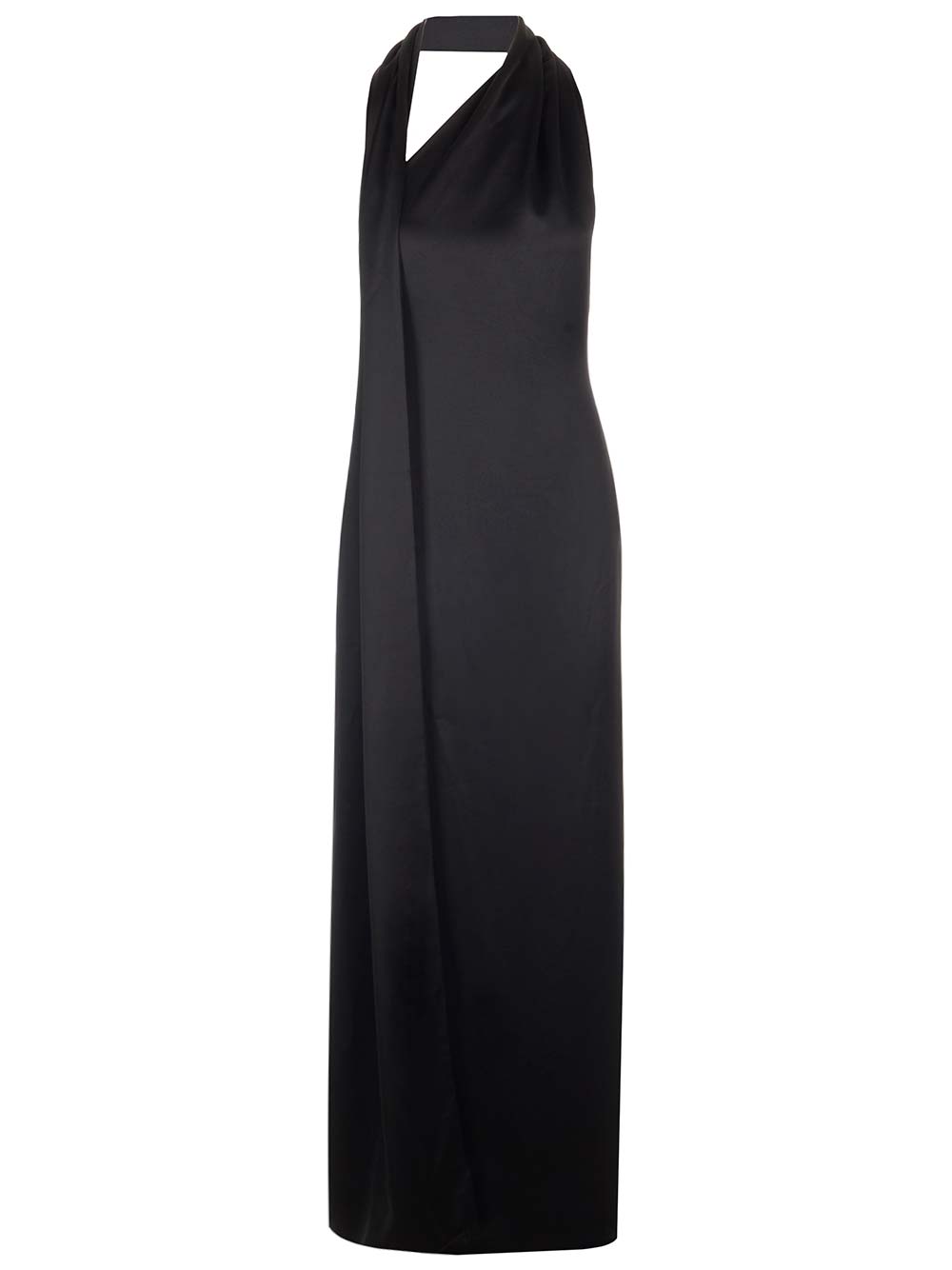 Loewe Scarf Dress In Technical Satin Abiti - Nero | f501a6792a836be97163aad79f60fc9dd1796b7d