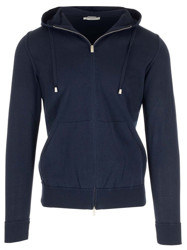 Sudadera azul con cremallera Tejidos de punto azules