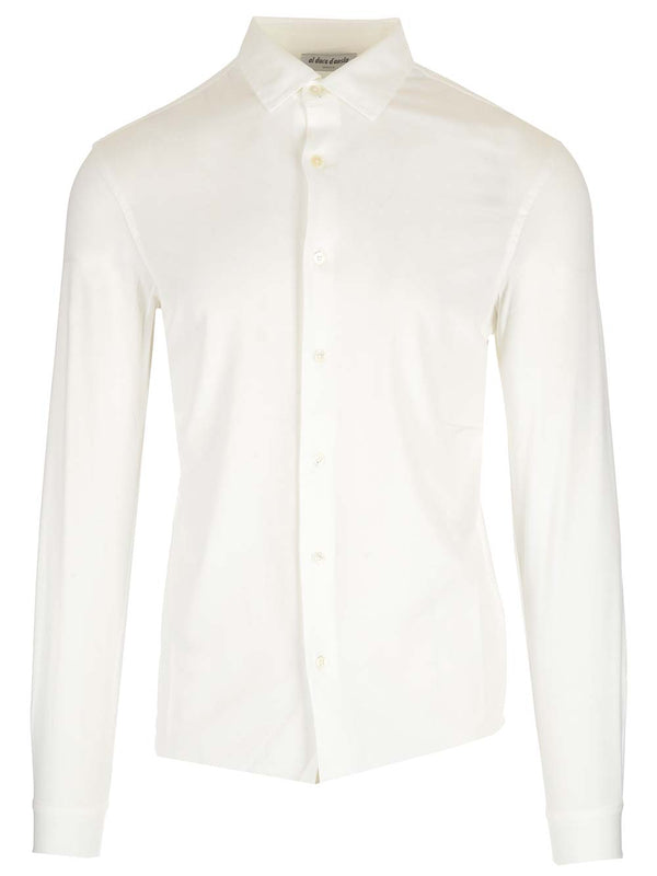 White Jersey Shirt Knitwear White