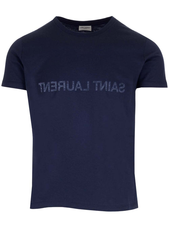 Reverse Logo T-Shirt Blu