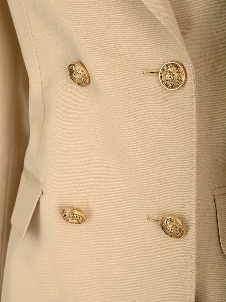 Golden Goose Deluxe Brand Double-Breasted Wool Blazer Giacche - Beige | 697ed48f8d9a1a43b44a6e4c58556020ab9e5b2c