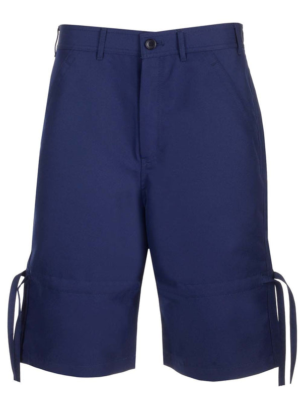 Twill Bermuda Shorts Trousers Blu