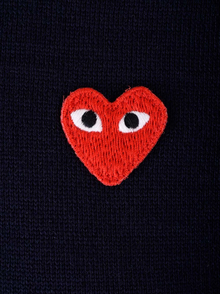 Comme Des Garcons Play Wool Polo shirt - Blu | 39fdab5c964074acb7366a6e1a1b8d965ba687e5