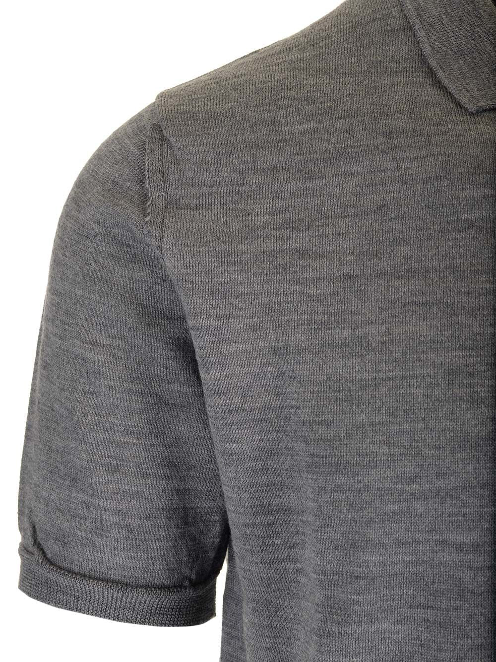 Comme Des Garcons Play Wool Polo shirt - Grey | d58c5115975a04f5a91ba699c6b9a37aace240c6