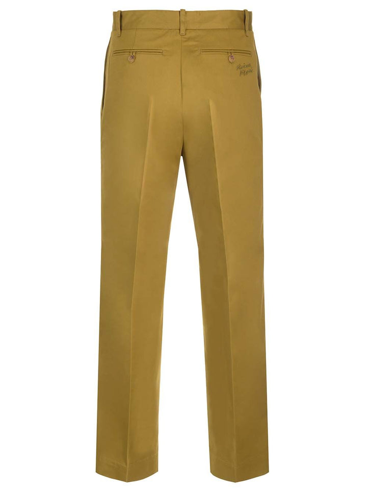 Maison KitsunÉ Cotton Chino Trousers - Verde | 7c4671eab274491aebc171e1048844c501c53349