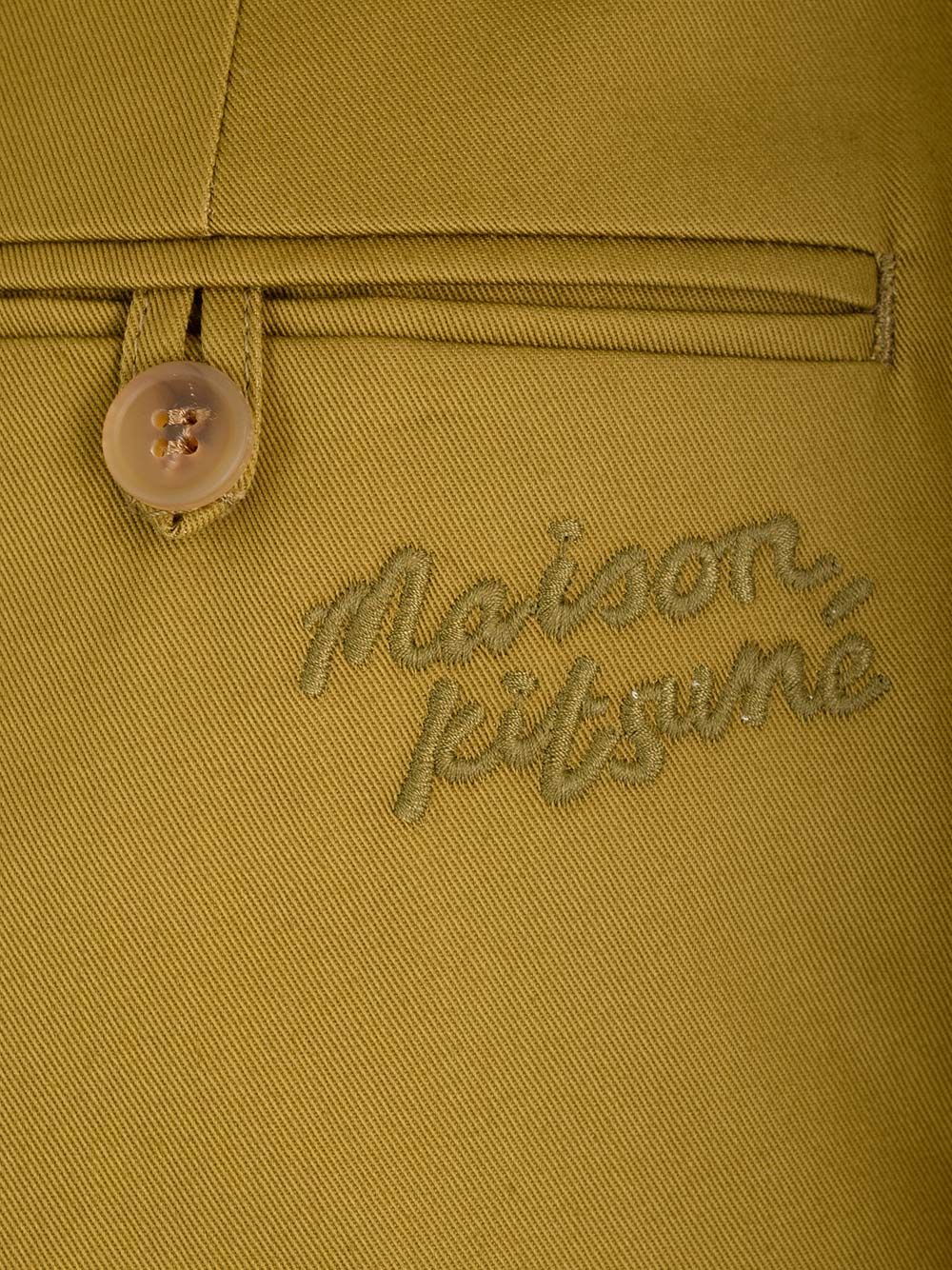 Maison KitsunÉ Cotton Chino Trousers - Verde | d03508a50caff6df88f4e3edb2c83da7da14d9a5