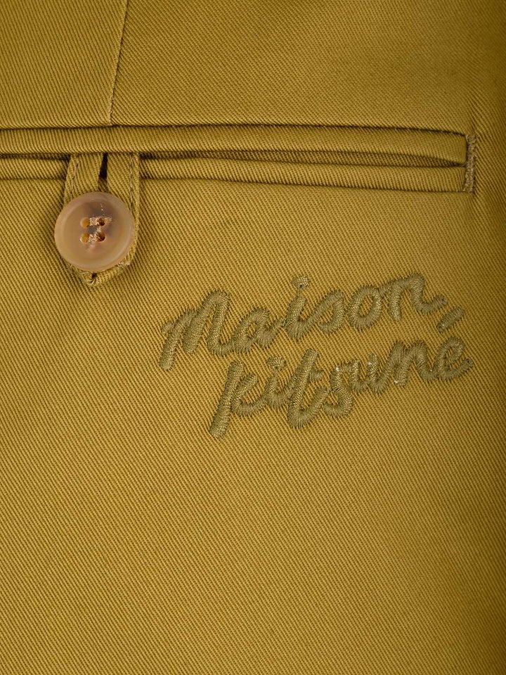 Maison KitsunÉ Cotton Chino Trousers - Verde | d03508a50caff6df88f4e3edb2c83da7da14d9a5