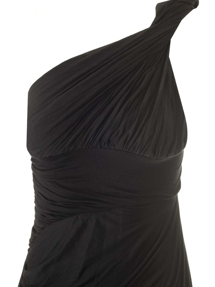 Rick Owens Draped Jersey Midi Dress Abiti - Nero | dde5786ad4b05ae6a7c8659da8b7697af34538c4