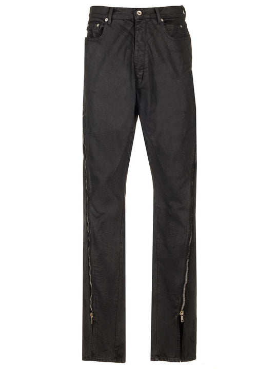 Coated Denim Trousers Jeans Nero