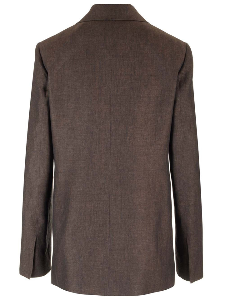 Loewe Linen Single-Breasted Tailored Jacket Giacche - Marrone | 58a823a56b390bccfecb8fab24d912df86c0369e