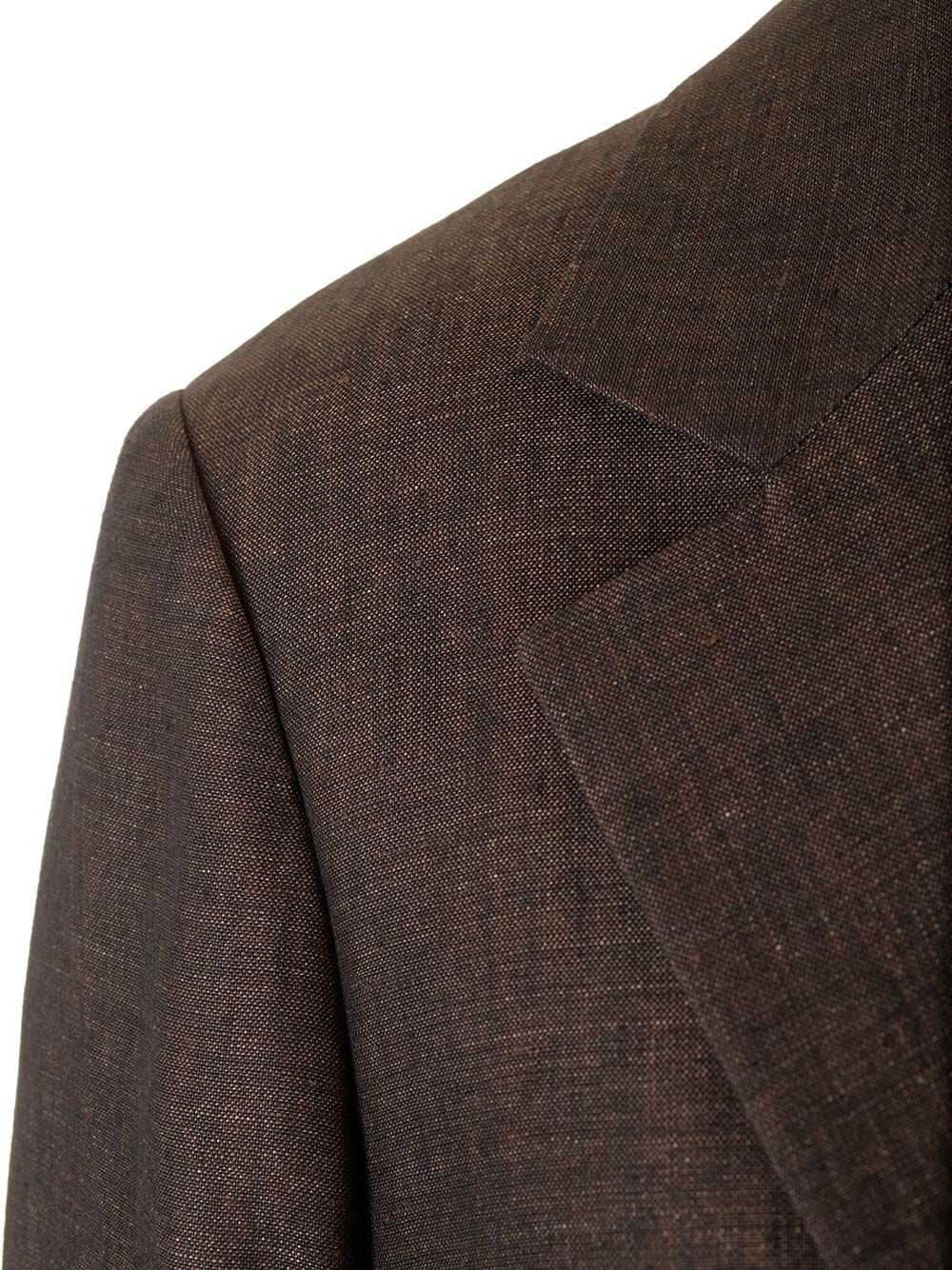 Loewe Linen Single-Breasted Tailored Jacket Giacche - Marrone | 33ce869930cbdf1dbd482833154d2db948e11f38