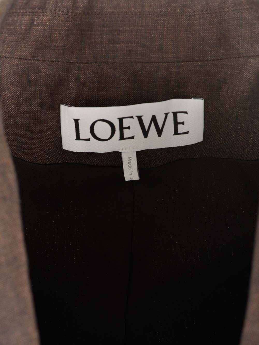 Loewe Linen Single-Breasted Tailored Jacket Giacche - Marrone | 220a7a649c7193aef0d5aee19286f789403631c1