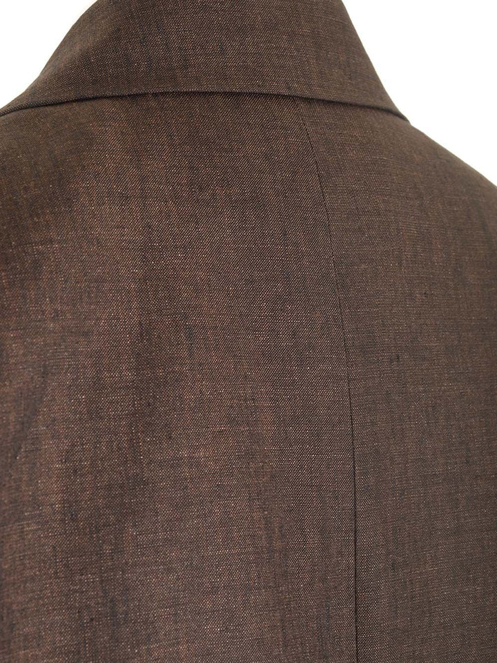 Loewe Linen Single-Breasted Tailored Jacket Giacche - Marrone | 3874cfae0b228cbea46d20bfeb287dcff9d6b17c