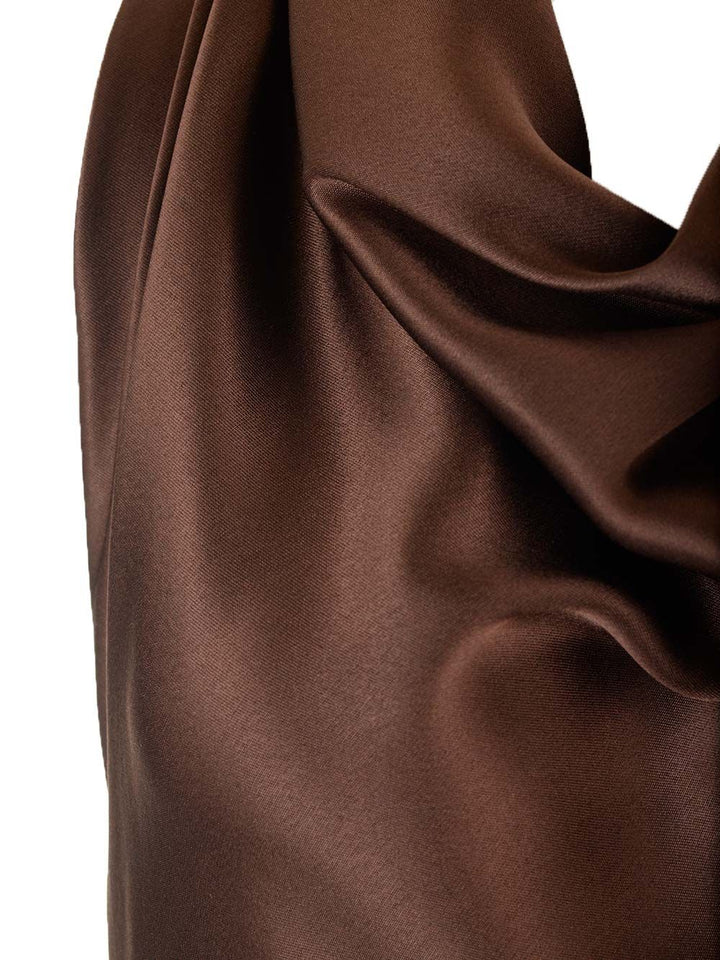 Loewe Long Scarf Dress In Silk Satin Abiti - Marrone | 76f9017cb1873b8e1d6d5386df5023ea173acd55