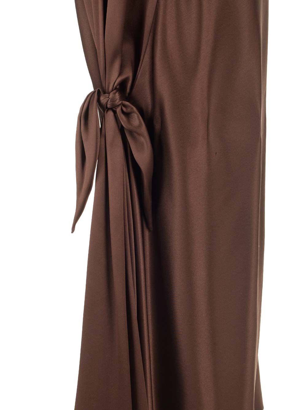 Loewe Long Scarf Dress In Silk Satin Abiti - Marrone | 76fe0f70278d83765aaa456affea01d3ae62d4a3