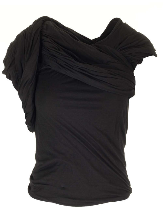 Draped Jersey Top Top Nero