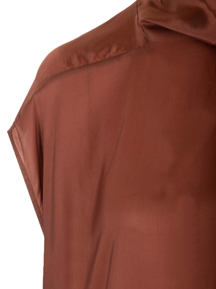 Rick Owens Long Cupro Dress Abiti - Marrone | 50f7c99c8d1eb564c7efed45b7bd0c304b1026d0